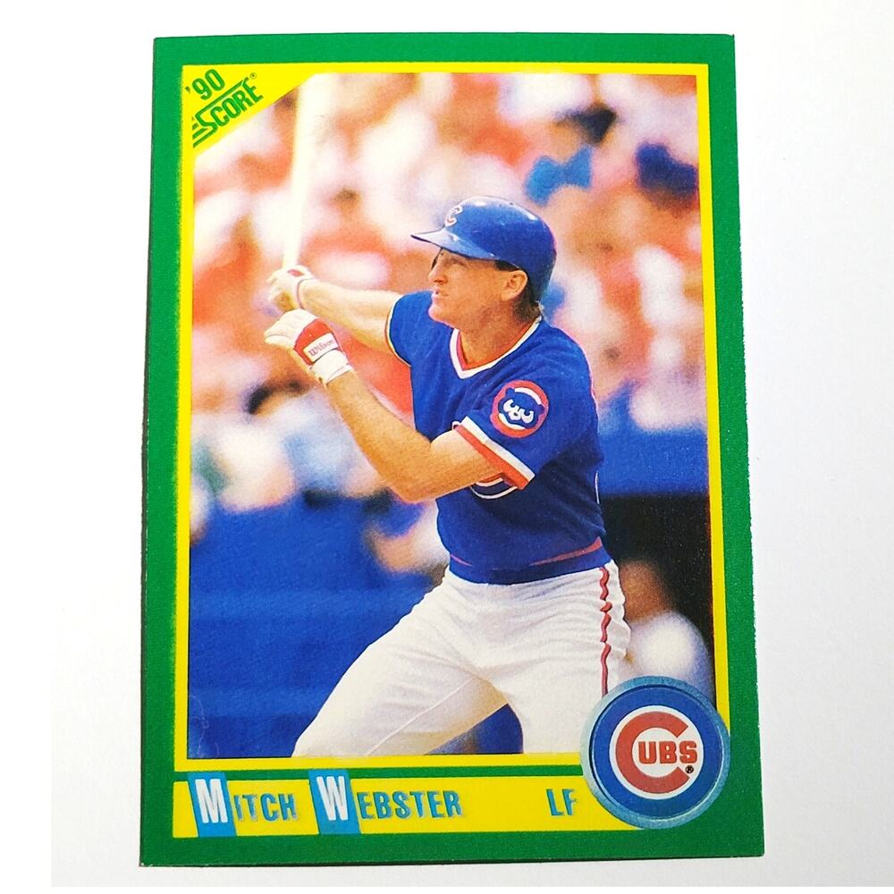 1990 Score Mitch Webster Card No. 85 Chicago Cubs OF VG/EX